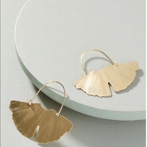 Anthropologie Jewelry - Anthropologie Gold Ginkgo Hoop Earrings Brand New! Anthropologie Jewelry - Anthropologie Gold Ginkgo Hoop Earrings Brand New!